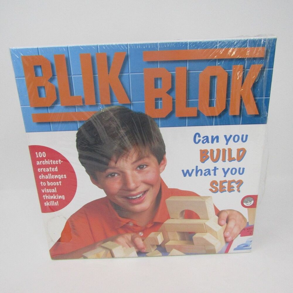 MindWare Blik Blok Wooden Building Blocks Set 100 Challenges Visual Thinking NEW